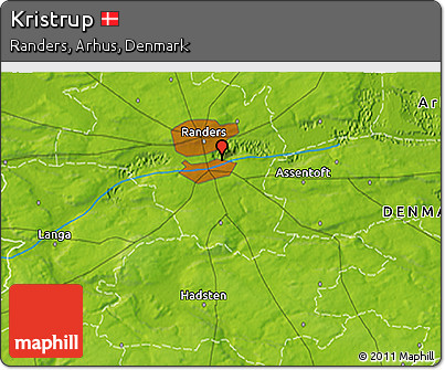 Physical 3D Map of Kristrup