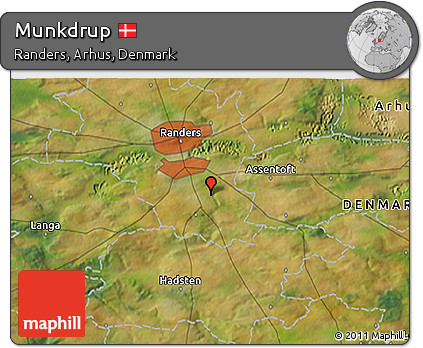 Satellite 3D Map of Munkdrup