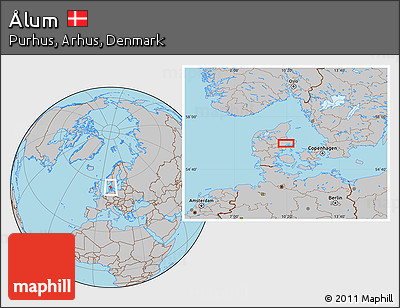 Gray Location Map of Ålum