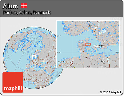 Gray Location Map of Ålum