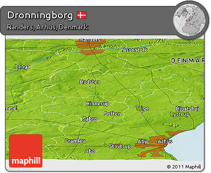 Physical Panoramic Map of Dronningborg