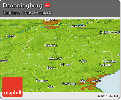 Physical Panoramic Map of Dronningborg