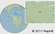 Savanna Style Location Map of the area around 56° 18' 50" N, 114° 40' 30" W, hill shading