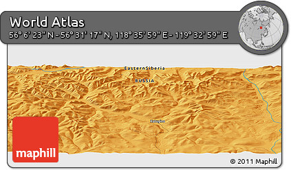 Political Panoramic Map of the Area around 56° 18' 50" N, 119° 4' 29" E