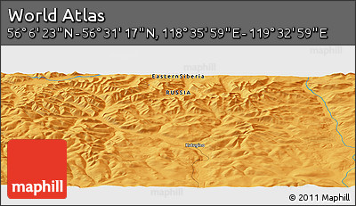 Political Panoramic Map of the Area around 56° 18' 50" N, 119° 4' 29" E