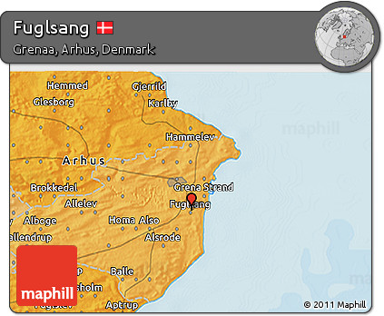 Political 3D Map of Fuglsang