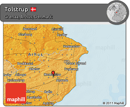 Political 3D Map of Tolstrup