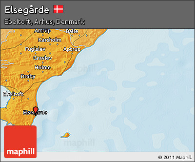 Political 3D Map of Elsegårde