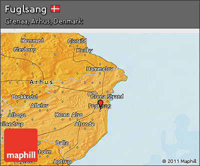 Political 3D Map of Fuglsang