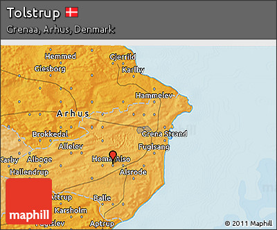Political 3D Map of Tolstrup