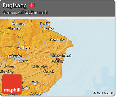 Political 3D Map of Fuglsang
