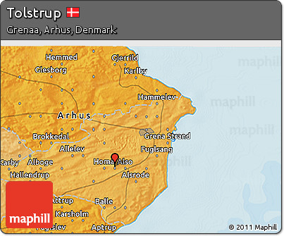 Political 3D Map of Tolstrup