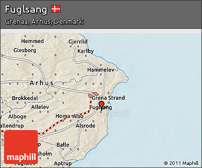 Shaded Relief 3D Map of Fuglsang