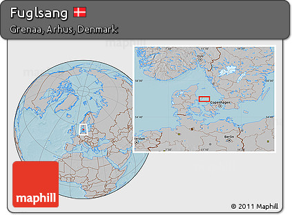 Gray Location Map of Fuglsang, hill shading