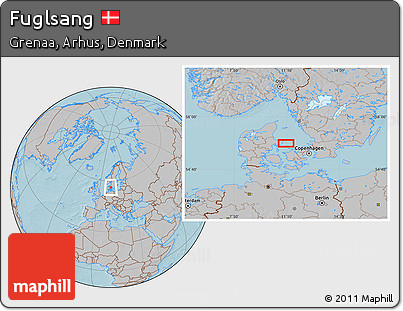 Gray Location Map of Fuglsang, hill shading
