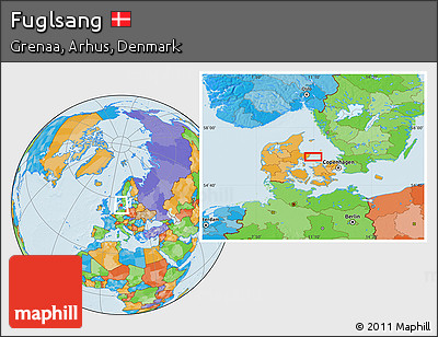 Political Location Map of Fuglsang