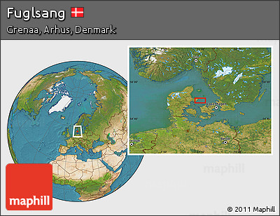 Satellite Location Map of Fuglsang