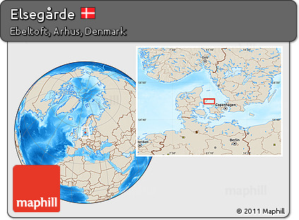 Shaded Relief Location Map of Elsegårde