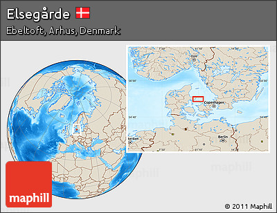 Shaded Relief Location Map of Elsegårde
