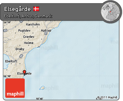 Shaded Relief Map of Elsegårde