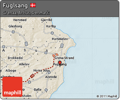 Shaded Relief Map of Fuglsang