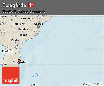 Shaded Relief Map of Elsegårde