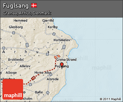 Shaded Relief Map of Fuglsang