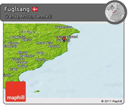 Physical Panoramic Map of Fuglsang