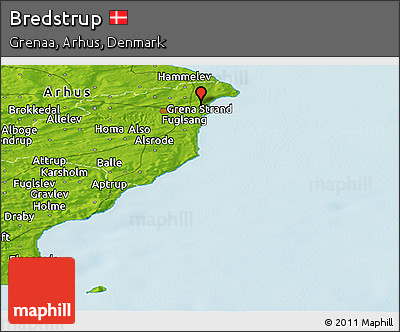 Physical Panoramic Map of Bredstrup