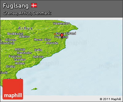Physical Panoramic Map of Fuglsang