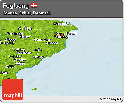 Physical Panoramic Map of Fuglsang