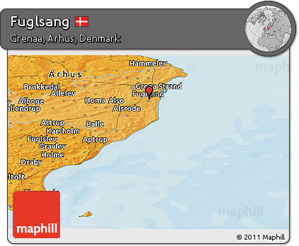 Political Panoramic Map of Fuglsang