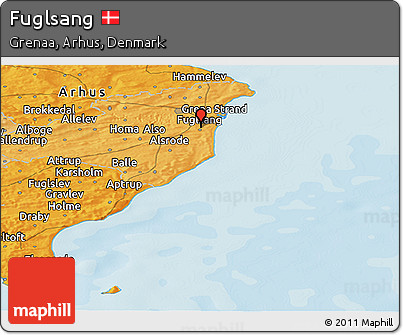 Political Panoramic Map of Fuglsang