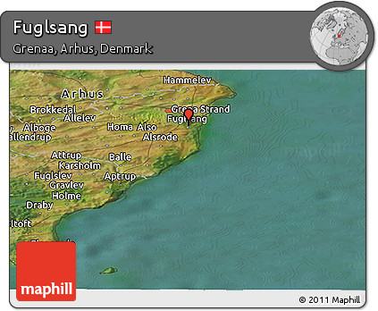 Satellite Panoramic Map of Fuglsang