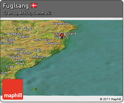 Satellite Panoramic Map of Fuglsang