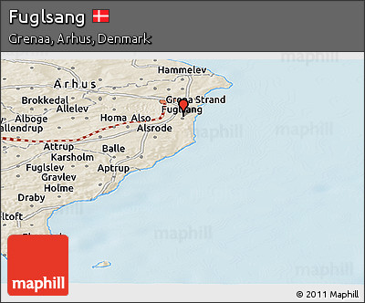 Shaded Relief Panoramic Map of Fuglsang