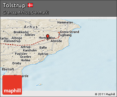 Shaded Relief Panoramic Map of Tolstrup