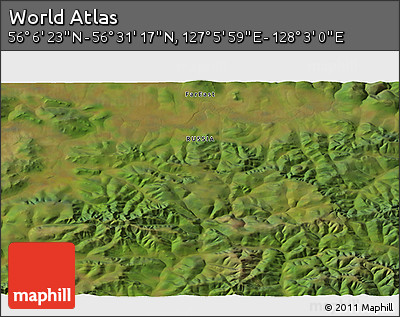 Satellite 3D Map of the Area around 56° 18' 50" N, 127° 34' 30" E