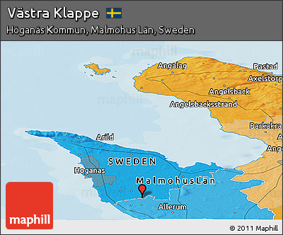 Political Panoramic Map of Västra Klappe