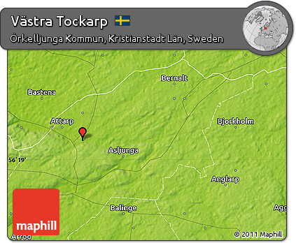 Physical Map of Västra Tockarp