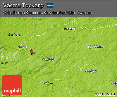 Physical Map of Västra Tockarp