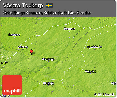 Physical Map of Västra Tockarp