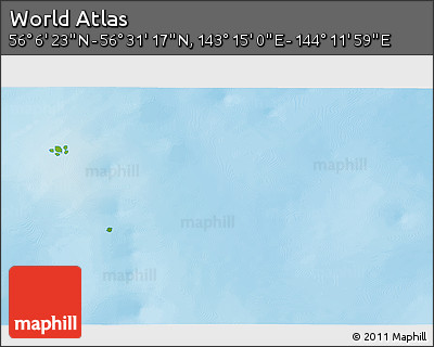 Physical 3D Map of the Area around 56° 18' 50" N, 143° 43' 29" E