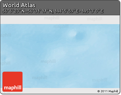 Physical 3D Map of the Area around 56° 18' 50" N, 144° 34' 29" E