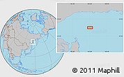 Gray Location Map of the area around 56° 18' 50" N, 145° 25' 30" E