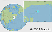 Savanna Style Location Map of the area around 56° 18' 50" N, 145° 25' 30" E