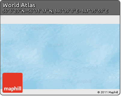 Physical 3D Map of the Area around 56° 18' 50" N, 147° 7' 30" E