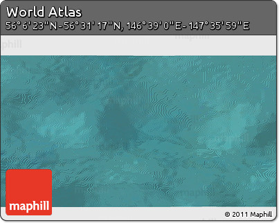 Satellite 3D Map of the Area around 56° 18' 50" N, 147° 7' 30" E