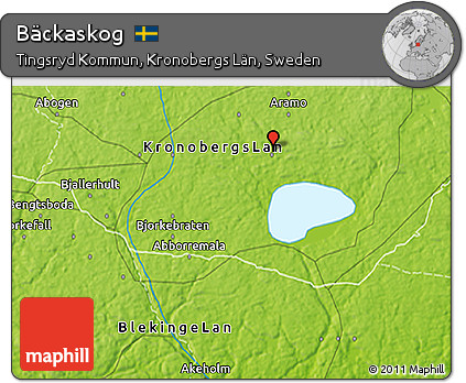 Physical 3D Map of Bäckaskog