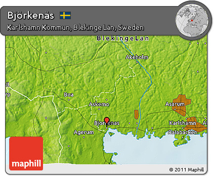 Physical 3D Map of Björkenäs
